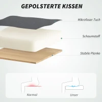 HOMCOM Bureaustoel met Massagefunctie, In Hoogte Verstelbare Bureaustoel met Kantelbare Rugleuning, Gestoffeerd, Met Wielen, Grijs(m-6)