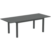 Outsunny Uitschuifbare Tuintafel Aluminium 160/220x90 cm Weerbestendig, Antislip Buffettafel Grijs(m-1)