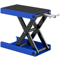 DURHAND Cavalletto Alzamoto Pieghevole e Antiscivolo in Acciaio e Gomma, 48x22.5x10-37 cm, Blu e Nero(m-1)