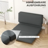 HOMCOM 3-in-1 Opvouwbare Relaxstoel, Gastenmatras, Deelbaar, 138 cm breed, Donkergrijs(m-6)