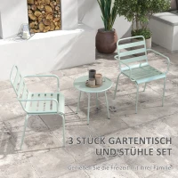 Outsunny 3-delig Bistro-Set Balkonbistro-Set 2-persoons Bistroset, inklapbaar, modern design, 51 x 58 x 78 cm, Groen(m-5)