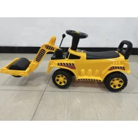 AIYAPLAY Compactor Rutier de Călărit pentru Copii 1-4 Ani, cu Rolă Reglabilă, Claxon și Spațiu sub Scaun, Galben(m-10)