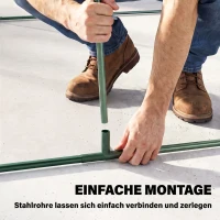 Outsunny Vogelbeschermingsnet, metalen frame, ritssluitingdeur, eenvoudig opzetten en afbreken, 3 x 1 x 1,5 m, groen(m-5)
