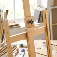 Vinsetto Schildersezel, Kunstenaarsezel, Verstelbaar in hoogte, 4 wielen, Natuur + Zwart(m-13)