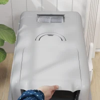 PawHut Kattenbak, Bak van roestvrij staal, Filter, Schep, voor katten tot 6 kg, 40,5 x 60,5 x 41,5 cm, Grijs/Zilver(m-9)