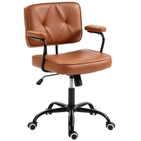 Vinsetto bureaustoel met wielen, draaistoel, bureaustoel, tuimelfunctie, bruin(m-14)