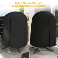 Outsunny Beschermhoes voor hangstoel, waterdicht, stofdicht, polyester, Ø128 x 190 cm, zwart(m-6)