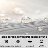 Outsunny Beschermhoes voor tuinschommel, scheurbestendig, weerbestendig, Tex-Lock-systeem, 205x124x164 cm, Grijs(m-4)