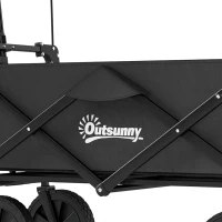 Outsunny Opvouwbare bolderkar met dak, 110L capaciteit, stalen frame, 97x52x105 cm, zwart(m-10)