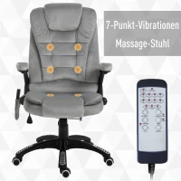 Vinsetto Massagestoel in hoogte verstelbare bureaustoel met massagefunctie relaxstoel grijs(m-5)