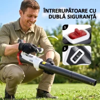 Outsunny Suflantă de Frunze fără Fir de 18 V cu 6 Viteze, Ușoară(m-7)