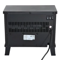 HOMCOM Elektrische kachel 1200 W elektrische staande kachel met vlameffect zwart(m-6)