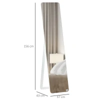 HOMCOM staande spiegel wit hout 37 cm x 43 cm x 156 cm(m-3)