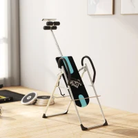 HOMCOM Foldable Gravity Inversion Table Back Therapy Home Fitness Bench Black(m-8)