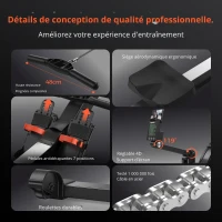 Rameur à résistance d'air, silencieux, pliable, siège ergonomique rembourré, 240x62,2x103,4 cm, Noir(m-7)