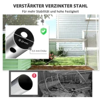 Outsunny 6x3x2m Kas, Toegankelijk, Met 8 Vensters, Deur, Vliegengaas, en Metalen Frame - Wit(m-6)