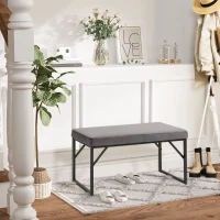 HOMCOM Bank met bekleding, schoenenbank, gangbank, incl. bekleding, donkergrijs+zwart(m-2)