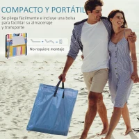 Outsunny Set de 2 Esterillas de Playa Plegables 124x53x35-45 cm con Respaldo Ajustable 5 Niveles y Reposacabezas Esteras de Playa Portátil Tela Oxford Acero con Bolsa Transporte para Jardín Multicolor(m-5)
