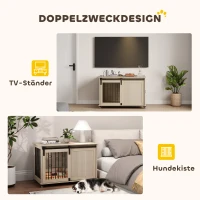 PawHut Hondenbox op wielen, schuifdeur, 100 x 56 x 65 cm, hout, staal(m-6)
