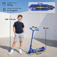 AIYAPLAY Electric Scooter for Kids 6-14 Years, with Colourful Lights, Blue(m-3)
