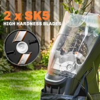 Outsunny 2500W Electric Wood Chipper, Corded Wood Mulcher Shredder with 45L Collection Bag, 4300RPM, 44mm Cutting Diameter(m-6)