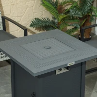 Outsunny 71 x 71cm 40000 BTU Gas Firepit Table - Black/Dark Grey(m-8)