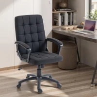 Vinsetto Cadeira de Escritório Giratória com Altura Ajustável e Apoio para os Braços Estilo Moderno 59x63x96-105,5 cm Preto(m-10)