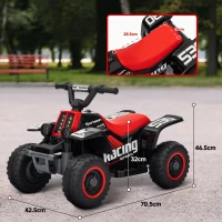 AIYAPLAY 6V Electric Quad Bike for Kids, Ride On ATV w/ Forward/Reverse, Headlights, for Ages 18-36 Months, Black(m-3)