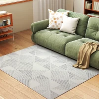HOMCOM Modern Area Rug, Geometric Pattern Non-Slip Washable Rug, Soft Floor Carpet for Living Room, Bedroom, Dining Room, Home Office, 170 x 120 cm, Grey(m-10)