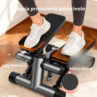 Stepper per casa, lunghezza del passo regolabile, pedali ammortizzati, 32,5x28,5x8 cm, Nero(m-9)