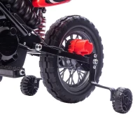 AIYAPLAY Moto Électrique Enfants 12 V, Vitesse Max 3 Km/h, Batterie au Lithium, Double Moteur, Suspension Arrière, Rouge(m-14)