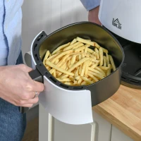 HOMCOM 2.5L Air Fryer, 1300W Air Fryer Oven with Digital  Touch Display, Rapid Air Circulation, Adjustable Temperature, Timer and Dishwasher Safe Basket for Oil Less or Low Fat Cooking, White(m-8)