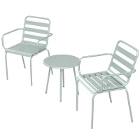 Outsunny 3-delig Bistro-Set Balkonbistro-Set 2-persoons Bistroset, inklapbaar, modern design, 51 x 58 x 78 cm, Groen(m-10)