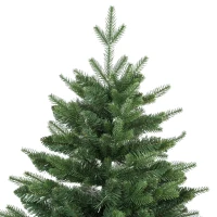 HOMCOM Sapin de Noël Artificiel 180 cm, Arbre de Noël avec 889 Pointes de Branches Articulées Réalistes, Support en Bois, Vert(m-13)