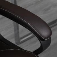Vinsetto Massage Bureaustoel, verstelbare Directiestoel, ergonomische Draaistoel, 6 Vibratiepunten, Bruin(m-9)