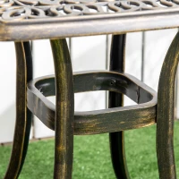 Outsunny bijzettafel terrastafel met parasolgat, aluminium frame voor tuin(m-9)