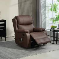 HOMCOM Fotoliu relax rabatabil cu 8 puncte de masaj, funcție de încălzire și suport pentru picioare, 97x92x104 cm, maro(m-2)