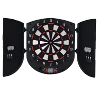 HOMCOM Elektronisch dartbord dartschijf dartset met 6 darts zwart + oranje 8 spelers(m-11)