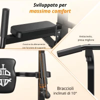Power Tower Stazione per trazioni, 10‑in‑1 allenamento total body, schienale ispessito & allargato, 105x87x220 cm, Nero(m-7)