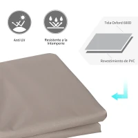 Outsunny Funda para Muebles de Jardín 600D Oxford Protecció contra el Polvo los Rayos UV Cubierta para Mobiliario Exterior 127x72x76 cm para Mesas Sillas Sofás Marrón(m-5)