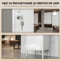 HOMCOM Dulap metalic cu ușă închisă, suport pentru etichete și bară pentru haine, 40x40x179 cm, alb(m-4)