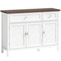 HOMCOM Modern Sideboard with 3 Doors, 2 Drawers and Adjustable Shelves, White(m-1)