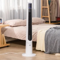 HOMCOM Ventilateur colonne silencieux 50 W avec 3 modes 3 vitesses, télécommande, oscillant 40°, minuterie et écran LED, blanc(m-10)