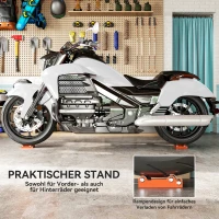 HOMCOM Motorfiets Reinigingsstandaard Rolstandaard Wiel Draaihulp Geschikt voor <485 lb & Bandbreedte <180 mm Oranje(m-6)