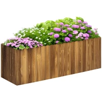 Outsunny verhoogd bed plantenbak kruidenbed plantenbak groente bloembed bloembak vurenhout (model 4)(m-11)