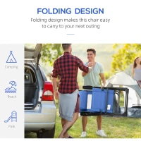 Outsunny Folding Garden Chairs Set of 2, 5-Position Recliner Camping Chair with High Back, All Weather Texteline Seat, Portable Outdoor Dining Chairs with Headrests for Patio, Picnic, Blue(m-4)