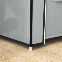 HOMCOM Kledingkast Stoffen Kast 1 Kledingstang, 2 Laden, 83 x 42,5 x 162,5 cm, Grijs(m-9)
