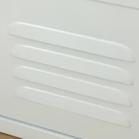 HOMCOM Caisson de bureau rangement bureau 2 portes métal blanc dim. 38L x 39I x 68H cm panneaux particules bois clair(m-8)