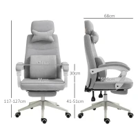 Vinsetto Bureaustoel gamingstoel Ergonomisch design polyester schuim MDF-kunststof(m-3)