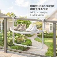 Outsunny Balkon hangtafel hangtafel in hoogte verstelbaar halfrond Ø30 cm terras metaal(m-9)